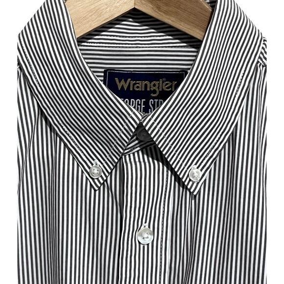 Wrangler George Strait Collection Taupe Stripe Button Down Long Sleeve Shirt XL - Picture 2 of 7
